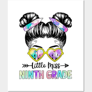 Little Miss Ninth Grade Girls Back To School Shirt Daughter Posters and Art